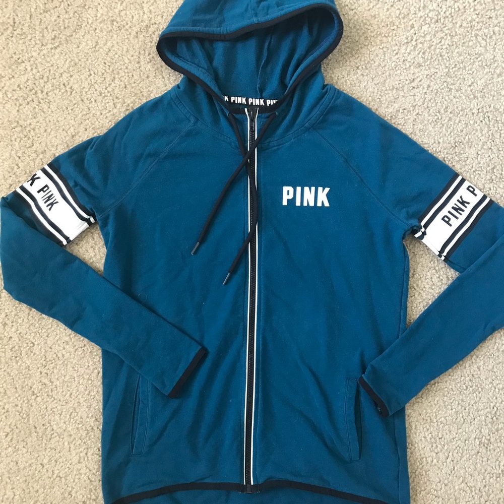VS Pink Zip up hi low sweatshirt